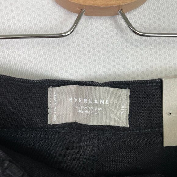 Everlane The Way High Straight Leg Organic Cotton Jean Coal Black Tall 25 - Picture 7 of 9